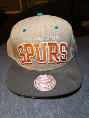 Mitchell & Ness Grey, Black & Orange San Antonio Spurs Snapback